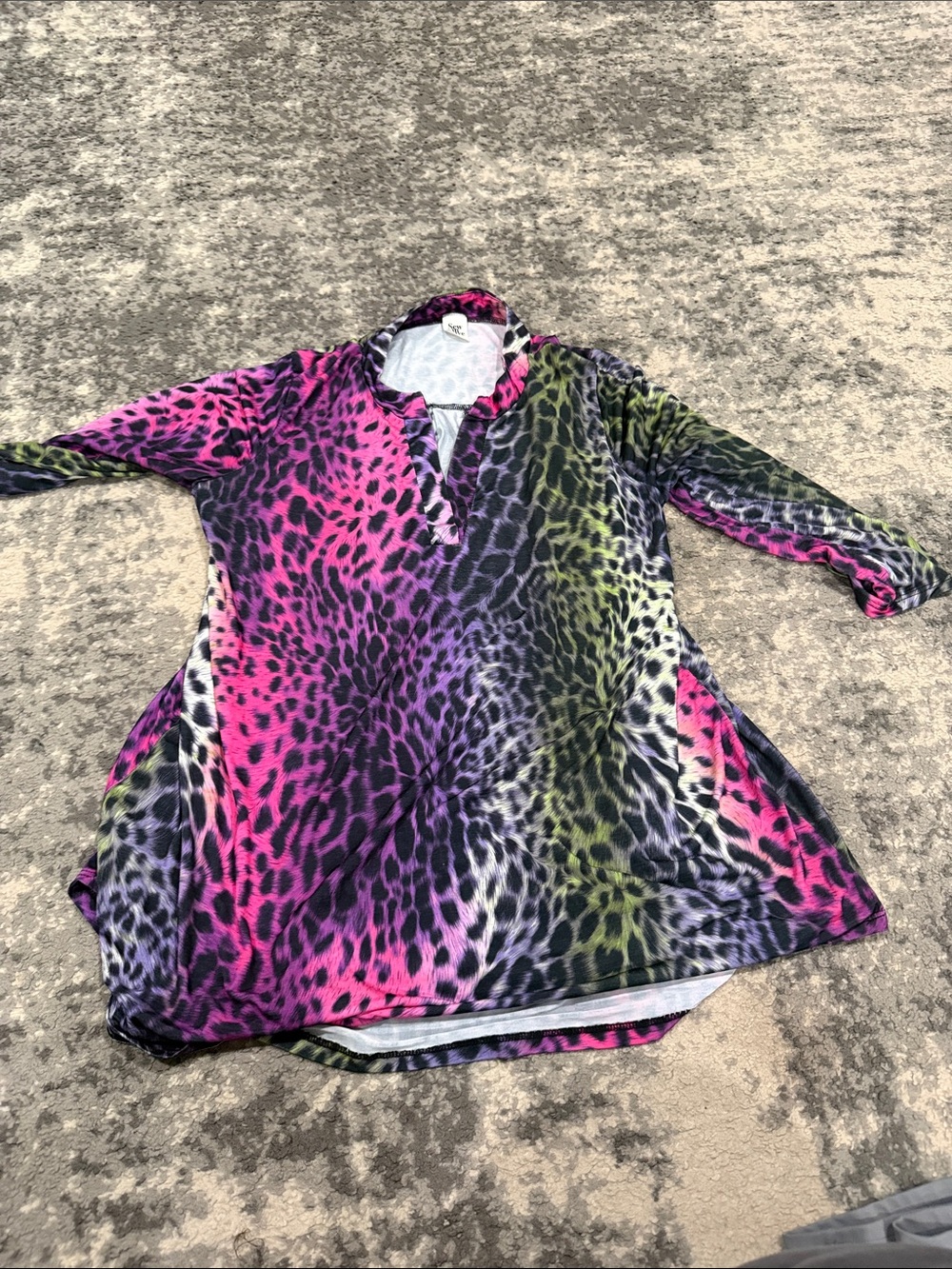 Sew in Love Multicolor Leopard Print Tunic Top
